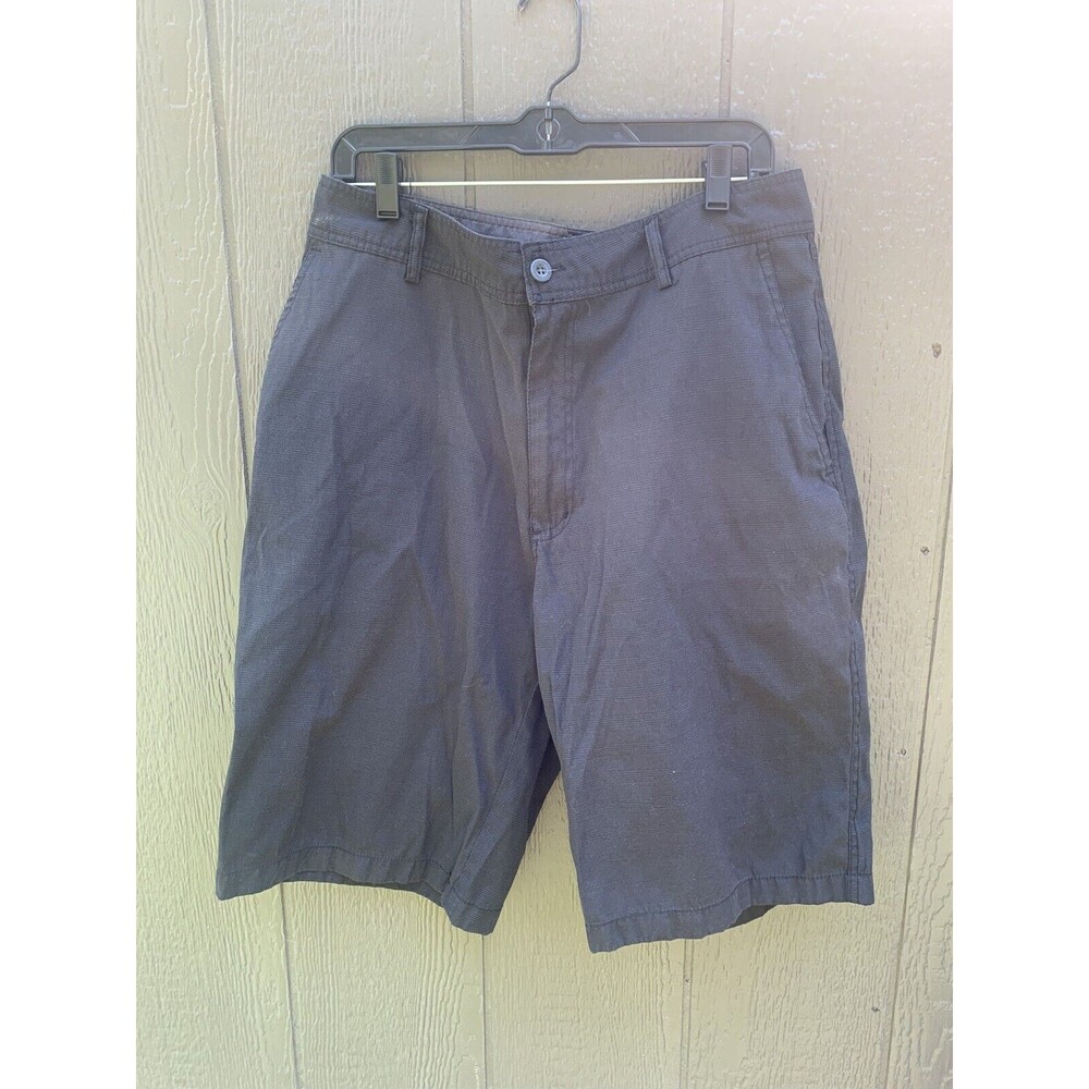 Swiss Cross Shorts Men 36 Black Chino Casual Cotton-Blend Flat Front